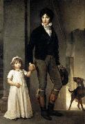 Theodore Gericault Jean-Baptist Isabey, Miniaturist, with his Daughter oil